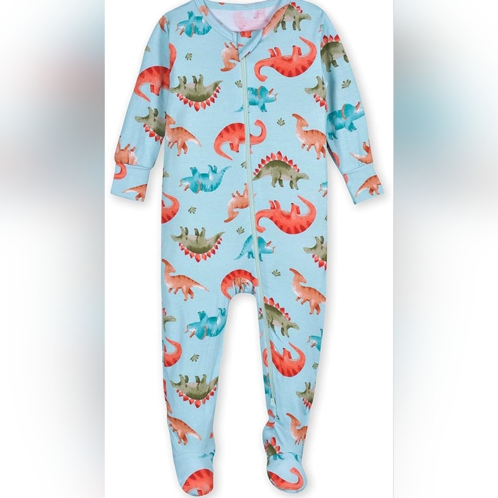 Size 3-6 Months Gerber Unisex Baby Buttery-Soft Snug Fit Footed Pajamas Dinosaur